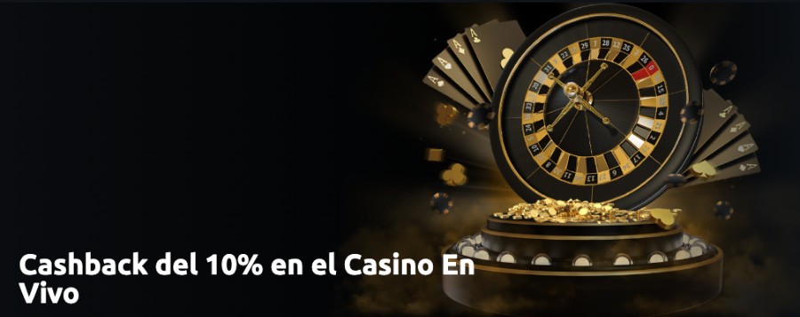 Bono cashback del 10 % en juegos de casino en vivo