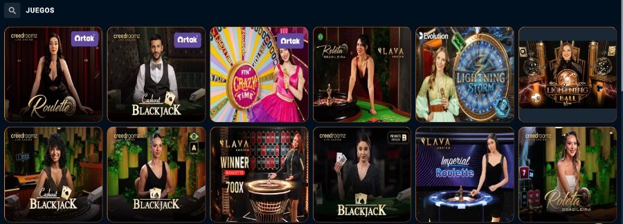 Juegos de casino en vivo BetifyMe