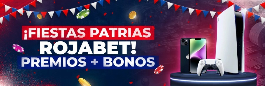 Fiestas patrias en Rojabet sorteo de premios + bonos