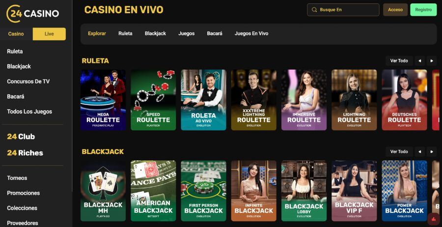 Casino en vivo de 24Casino