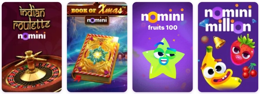 Algunos de los juegos exclusivos en Nomini casino