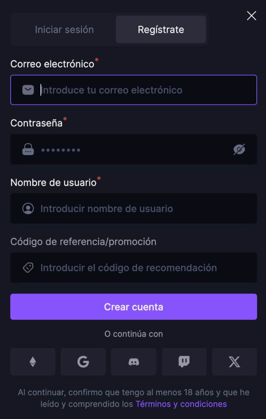 Registro rápido en DestinyX 