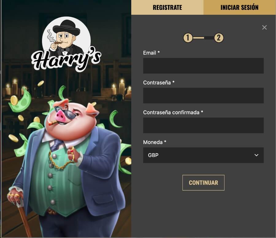 Cómo registrarse en Harry's Casino