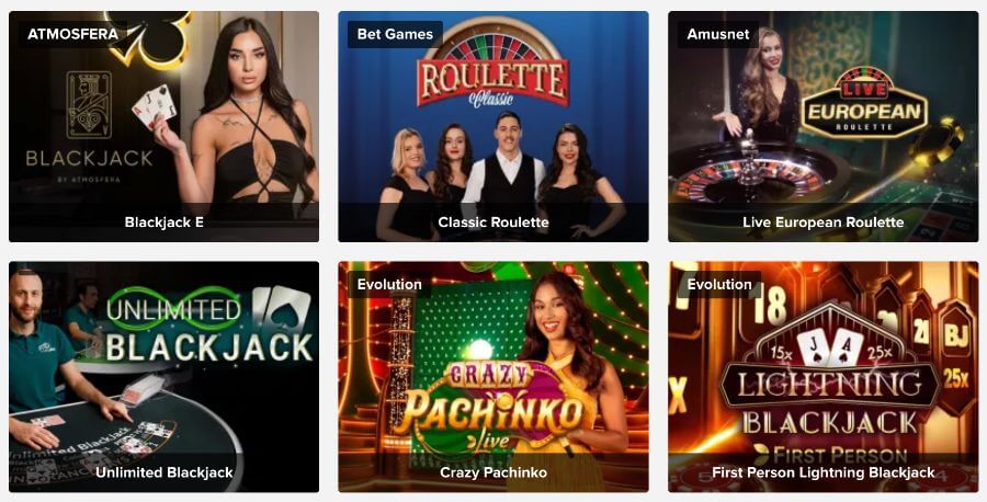 Juegos en vivo Tusk casino