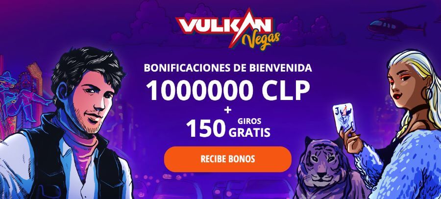 Bono de 1 000 000 CLP + 150 giros gratis en Vulkan Vegas